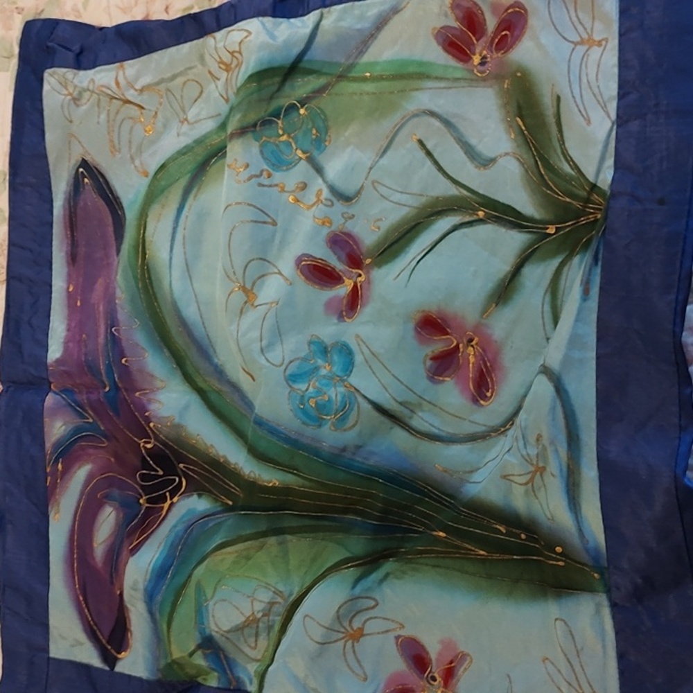 Vibrant Floral Pillow W/Gold Accent Case Cover Decorative Toss Pillow